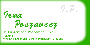 irma poszavecz business card